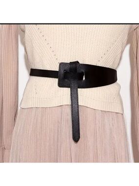 Faux Leather Tie Waist Belt For Women Vintage Knot Belt No Buckle Belt Tie